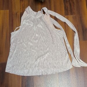 Express Shimmering Silver Sleeveless Blouse